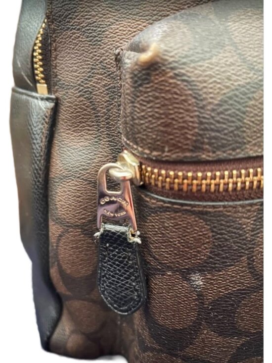 COACH BROWN AND BLACK CANVAS BACKPACK main image 4